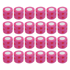 毛皇上 彈力自黏寵物繃帶 粉底愛心 中號, 487g, 24捲