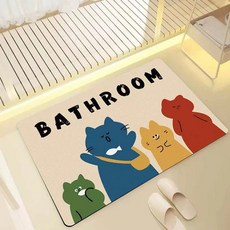 Musikine Funny Dangnyang珪藻土腳踏墊, A彩色貓