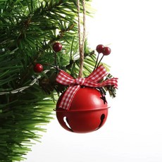 聖誕圓鈴鐺掛件, 12 x 10 x 8cm, 紅色, 1個