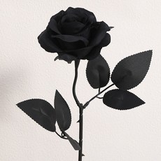 디미스 조화 플란넬 장미 인테리어 꽃다발 지름 10cm, 곡선형 검은 장미, 1개
