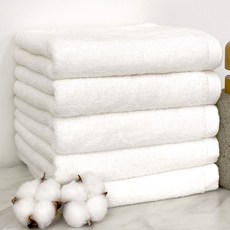 摩登飯店30支棉紗毛巾 150g, 白色, 5條