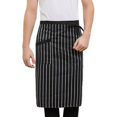 廚房真棒廚師圍裙條紋, 黑色, 1入
