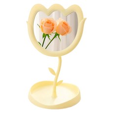 Locus 花朵鏡子 桌上鏡 梳妝台鏡, 新款鬱金香 黃色