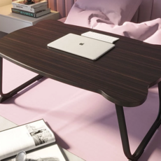 德利生活 摺疊電腦桌 豪華款 (抽屜、卡槽、杯槽), 收折60 × 40 × 6cm 開立60 × 40 × 28cm, 黑色