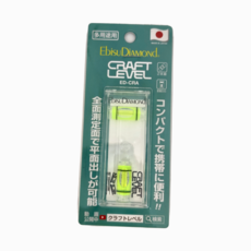 EBISU 水晶薄型水平尺 ED-CRA 2泡, 尺寸12x30x75mm, 本體透明/氣泡綠色, 無磁水平尺, 1個