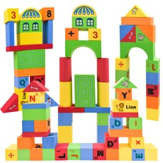 OZTOY EVA學習積木 U2833 70p, 混合顏色, 1個