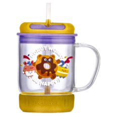 LocknLock 樂扣樂扣 單把牛奶杯 364g, 黃色 + 透明色, 1個