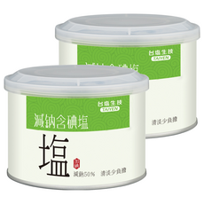 TAIYEN 台塩生技 減鈉含碘鹽 減鈉50% 清淡少負擔, 300g, 2罐
