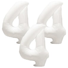 數字氣球 32吋, 白色, 3個