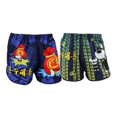 Yes Plus 透氣卡通漫畫幸運四角褲2件組