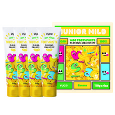 vuca 兒童溫和高氟純素牙膏 香蕉味, 4個, 110g