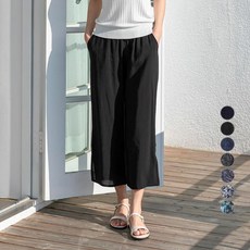 Wooil 女款人造絲八分闊腿褲