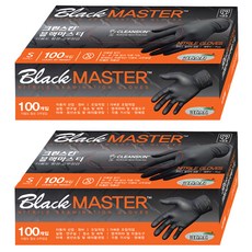 크린스킨 마스터 니트릴장갑, 블랙, 소, 2개