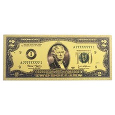 이츠굿텐 행운을 가져다 주는 황금 골드 소품용 지폐, 행운의 2달러