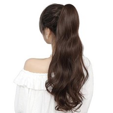 真正零利潤商城 波浪馬尾局部假髮 19綁帶式 45cm, 1個, 牛奶棕