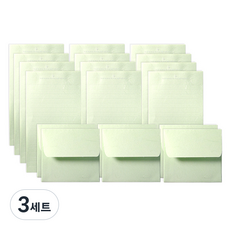 2Youngdesign 韓紙迷你彩虹信紙12p + 信封6p組, 3套, 綠色