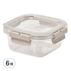 실리만 올웨이 트라이탄 밀폐용기 정사각, 6개, 380ml