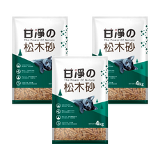 甘淨 貓砂 紮實不易碎 崩解速度快, 4kg, 3袋, 松木