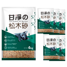甘淨 松木貓砂 紮實不易碎 崩解速度快, 4kg, 6袋, 松木