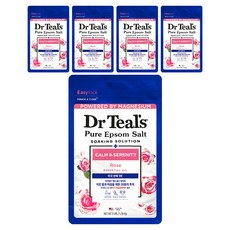 닥터틸즈 퓨어 엡섬 솔트 밀크 앤 로즈 입욕제, 1.36kg, 5개