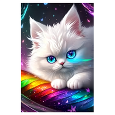 創彩 5D鑽石畫 40x30cm, 晚安毛小孩, 1個