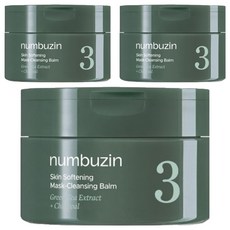 넘버즈인 3번 녹차숯 모공말끔 클렌징팩밤, 85g, 3개