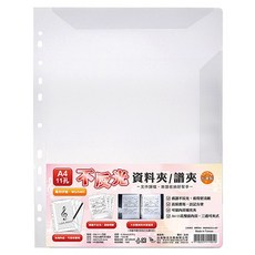 W.I.P 台灣聯合文具 A4 11孔不反光 譜夾 雙面內頁 三邊可夾式, CM-111, 1本