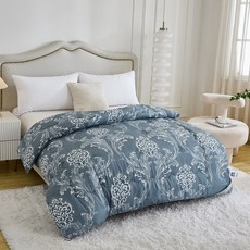 Prawear 巴麗維亞 石墨烯輕柔羽絲絨被 抗寒鎖溫 蓄熱保暖, 奢華大道 藍色