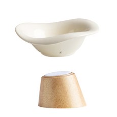 딩동펫 코지 머쉬룸 세라믹 식기 경사형, 화이트, 1개