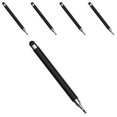 구스페리 휴대폰 태블릿PC 정전식 초미세 터치펜, 블랙, 5개