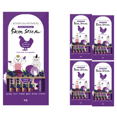 Chogong 朝貢 5KM 營養蔬果肉泥 犬貓用, 條狀分裝, 添加野莓櫻、藍莓, 提高抗氧化, 雞胸肉, 56g, 5袋