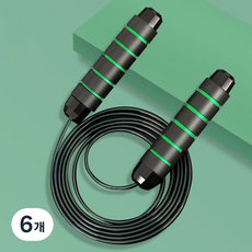 골드팡 논슬립 안꼬이는 와이어 줄넘기, GREEN, 6개