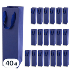 골든래빗 와인C 컬러 와인 종이백 9 x 28 x 8 cm, 블루, 40개