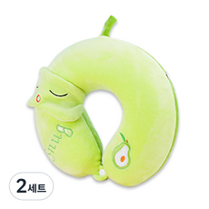 해리치 메모리폼 수면안대 + 목쿠션 세트, GREEN 아보카도, 2세트