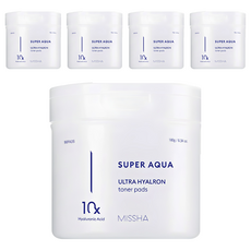 미샤 수퍼아쿠아 울트라 히알론 토너 패드 180g, 90매입, 5개