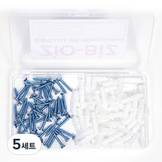 ZioBiz 螺絲壁虎 30mm 50入 + 螺絲 25mm 50入 套組 白色, 5套