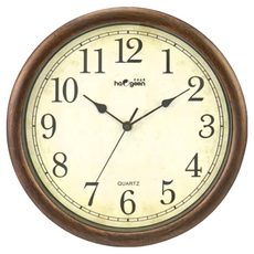 中華豪井 掛鐘 直徑30cm 永鎮機芯, 黃色 + 棕色