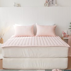 그래이불 국내 제조 샤르르 모달 호텔침구 프리미엄 침대패드 K, 연핑크