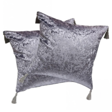 J&N 晶亮絨流蘇抱枕 2入組 100%聚酯纖維 MIT製造, 紫色