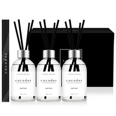 코코도르 화이트라벨 디퓨저 200ml 3개 블랙섬유스틱 20p, 에이프릴프레쉬