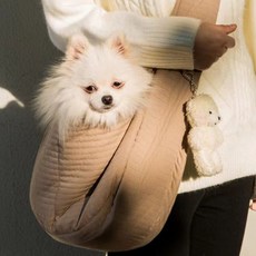 DING DONG PET 寵物舒適外出單肩背帶, 米色, 1個