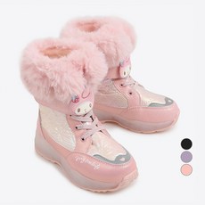 SHOOPENkids Sanrio 女孩中層毛皮襯墊靴子 HPKV7EFV1S