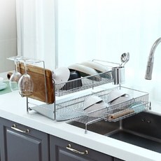 I NEX Ergo Edge Real抽屜型餐具瀝水架組, 1層, 銀色, 1套