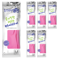 Home Edition MJ 我的我的橡膠手套 象牙色, 6組, 中( M), 粉色的