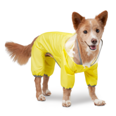 meongmoongs 寵物輕量連身雨衣, 1個, 黃色