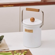 바겐슈타이거 스텐 음식물 쓰레기통 3L, 화이트, 1개