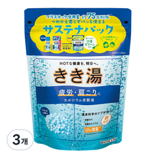 키키유 칼슘 탄산입욕제 라무네향, 360g, 3개