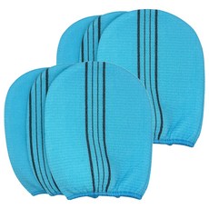 YBHOME 磨砂去角質搓澡巾 連指手套 義大利搓澡巾, 藍色, 6個, 1入