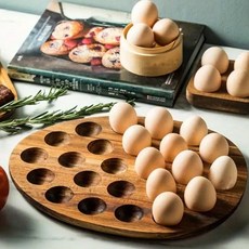 American Road 堅固實木相思木雞蛋托盤 24格 RK2126, 1個, 混合色