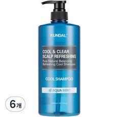 쿤달 리프레싱 쿨 샴푸 아쿠아민트향, 1.058L, 6개